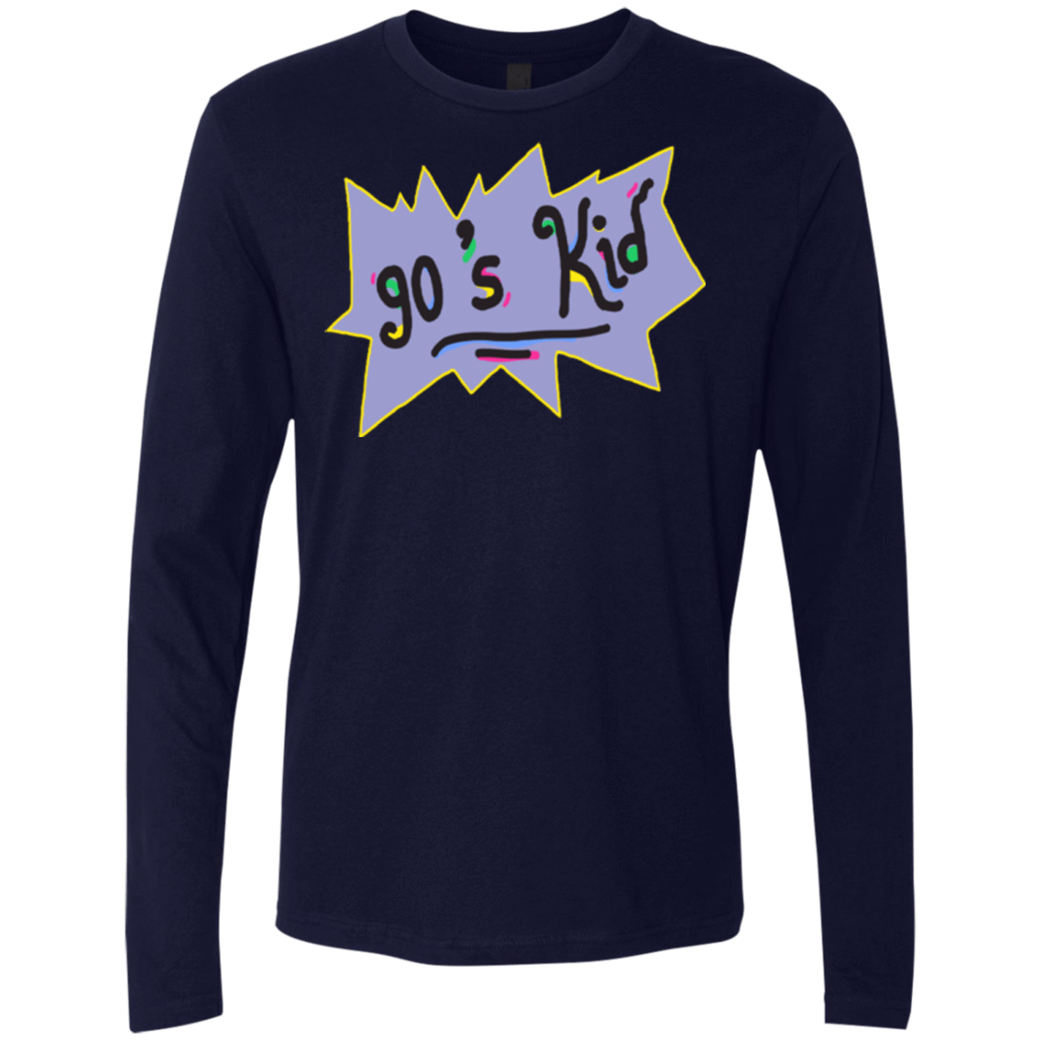 T-Shirts Midnight Navy / Small 90's Kid Men's Premium Long Sleeve