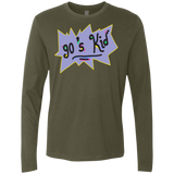 T-Shirts Military Green / Small 90's Kid Men's Premium Long Sleeve