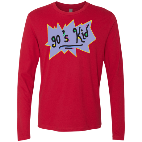 T-Shirts Red / Small 90's Kid Men's Premium Long Sleeve