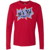 T-Shirts Red / Small 90's Kid Men's Premium Long Sleeve