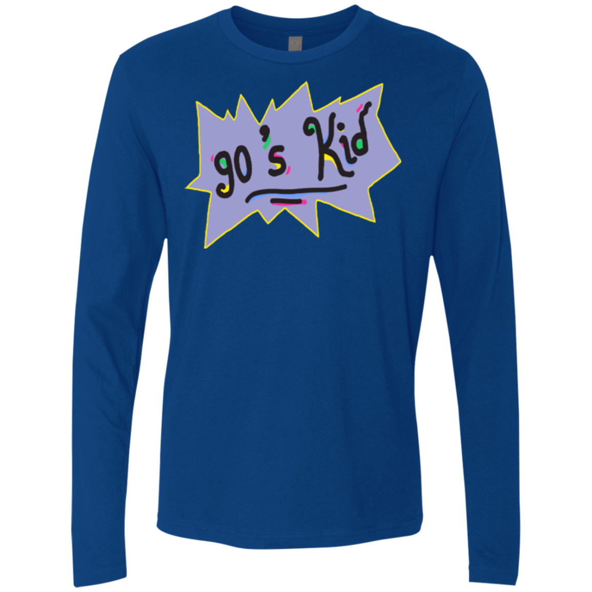 T-Shirts Royal / Small 90's Kid Men's Premium Long Sleeve