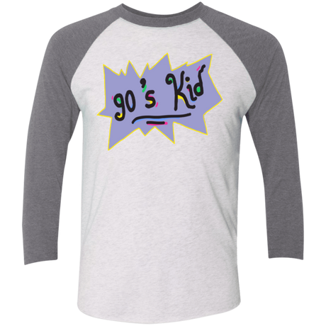 T-Shirts Heather White/Premium Heather / X-Small 90's Kid Triblend 3/4 Sleeve
