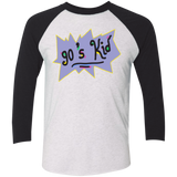 T-Shirts Heather White/Vintage Black / X-Small 90's Kid Triblend 3/4 Sleeve