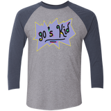 T-Shirts Premium Heather/ Vintage Navy / X-Small 90's Kid Triblend 3/4 Sleeve