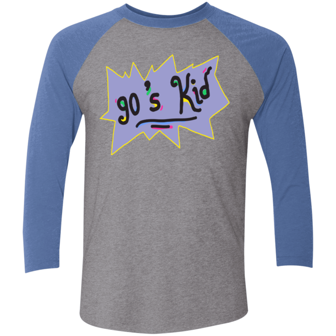 T-Shirts Premium Heather/ Vintage Royal / X-Small 90's Kid Triblend 3/4 Sleeve