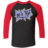 T-Shirts Vintage Black/Vintage Red / X-Small 90's Kid Triblend 3/4 Sleeve