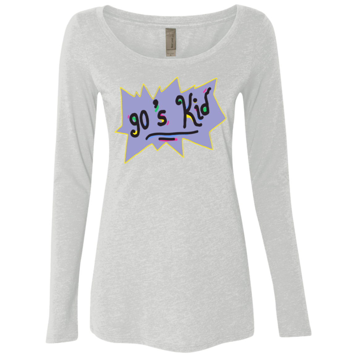 T-Shirts Heather White / Small 90's Kid Women's Triblend Long Sleeve Shirt