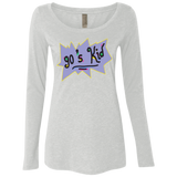 T-Shirts Heather White / Small 90's Kid Women's Triblend Long Sleeve Shirt