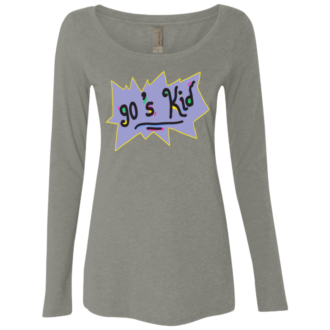 T-Shirts Venetian Grey / Small 90's Kid Women's Triblend Long Sleeve Shirt