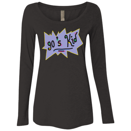 T-Shirts Vintage Black / Small 90's Kid Women's Triblend Long Sleeve Shirt