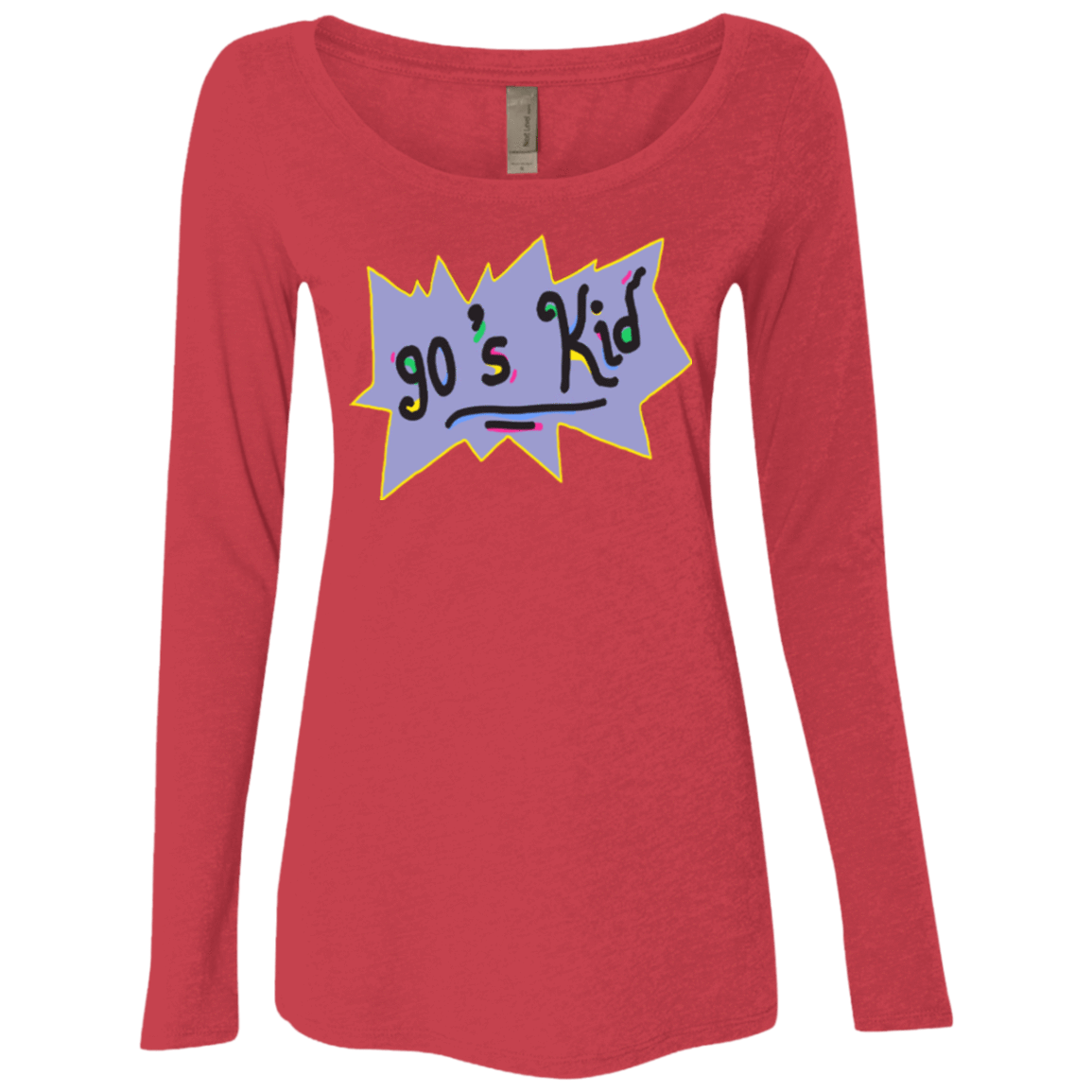 T-Shirts Vintage Red / Small 90's Kid Women's Triblend Long Sleeve Shirt