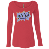 T-Shirts Vintage Red / Small 90's Kid Women's Triblend Long Sleeve Shirt