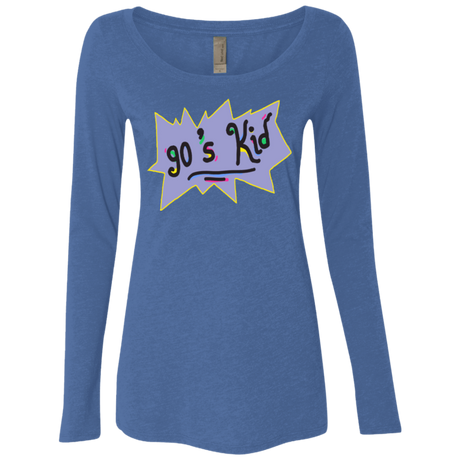T-Shirts Vintage Royal / Small 90's Kid Women's Triblend Long Sleeve Shirt