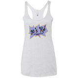 T-Shirts Heather White / X-Small 90's Kid Women's Triblend Racerback Tank