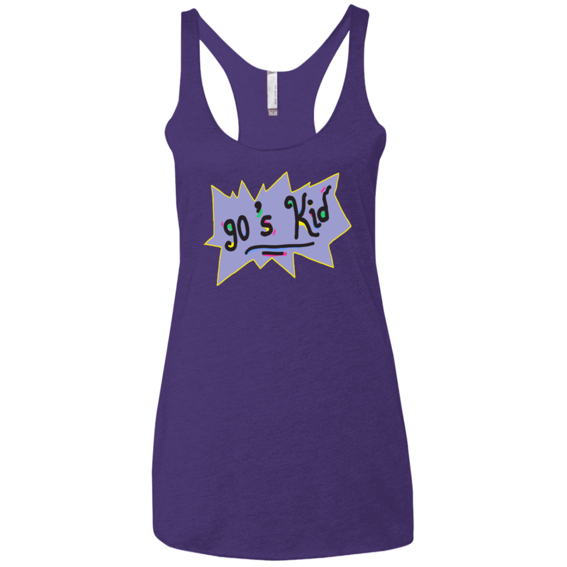 T-Shirts Purple / X-Small 90's Kid Women's Triblend Racerback Tank