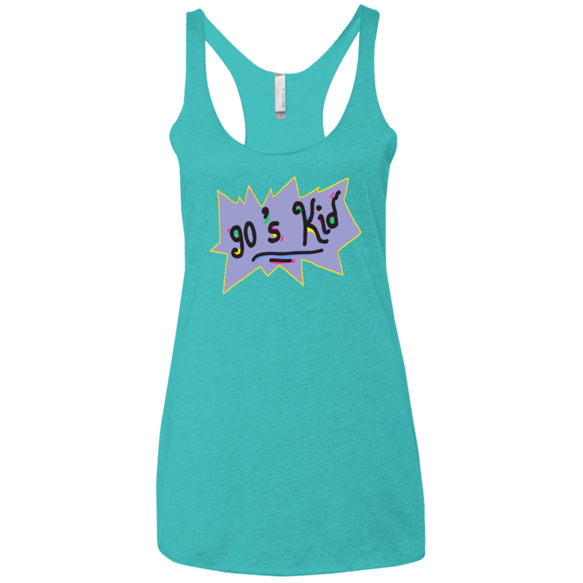 T-Shirts Tahiti Blue / X-Small 90's Kid Women's Triblend Racerback Tank