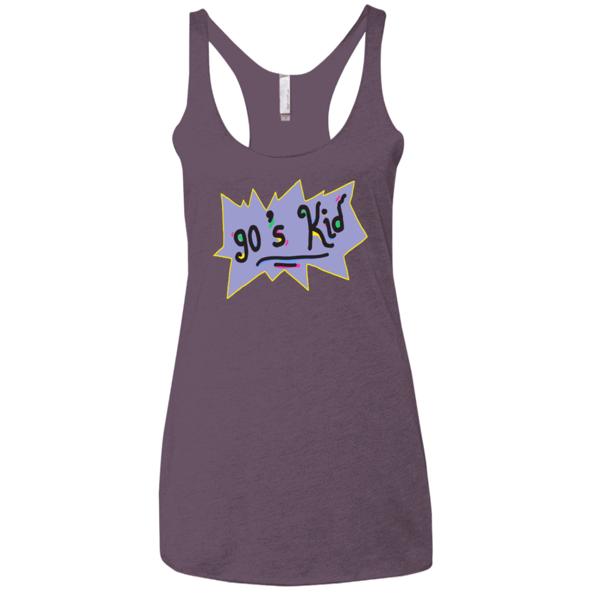 T-Shirts Vintage Purple / X-Small 90's Kid Women's Triblend Racerback Tank