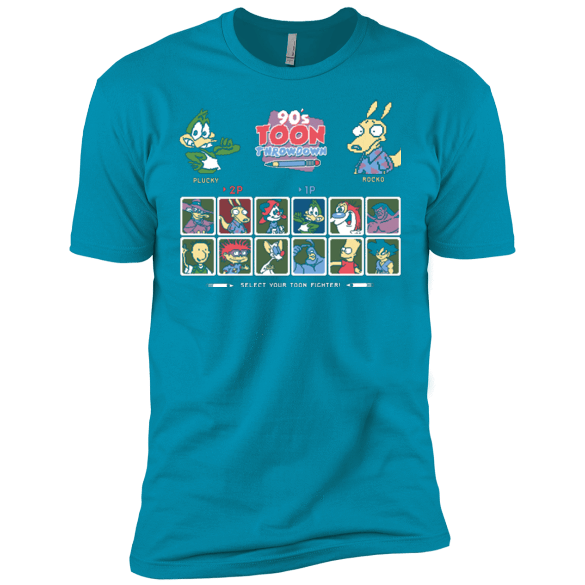 T-Shirts Turquoise / X-Small 90s Toon Throwdown Men's Premium T-Shirt