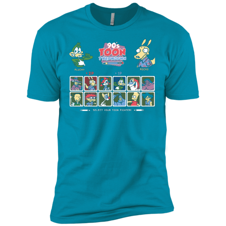 T-Shirts Turquoise / X-Small 90s Toon Throwdown Men's Premium T-Shirt