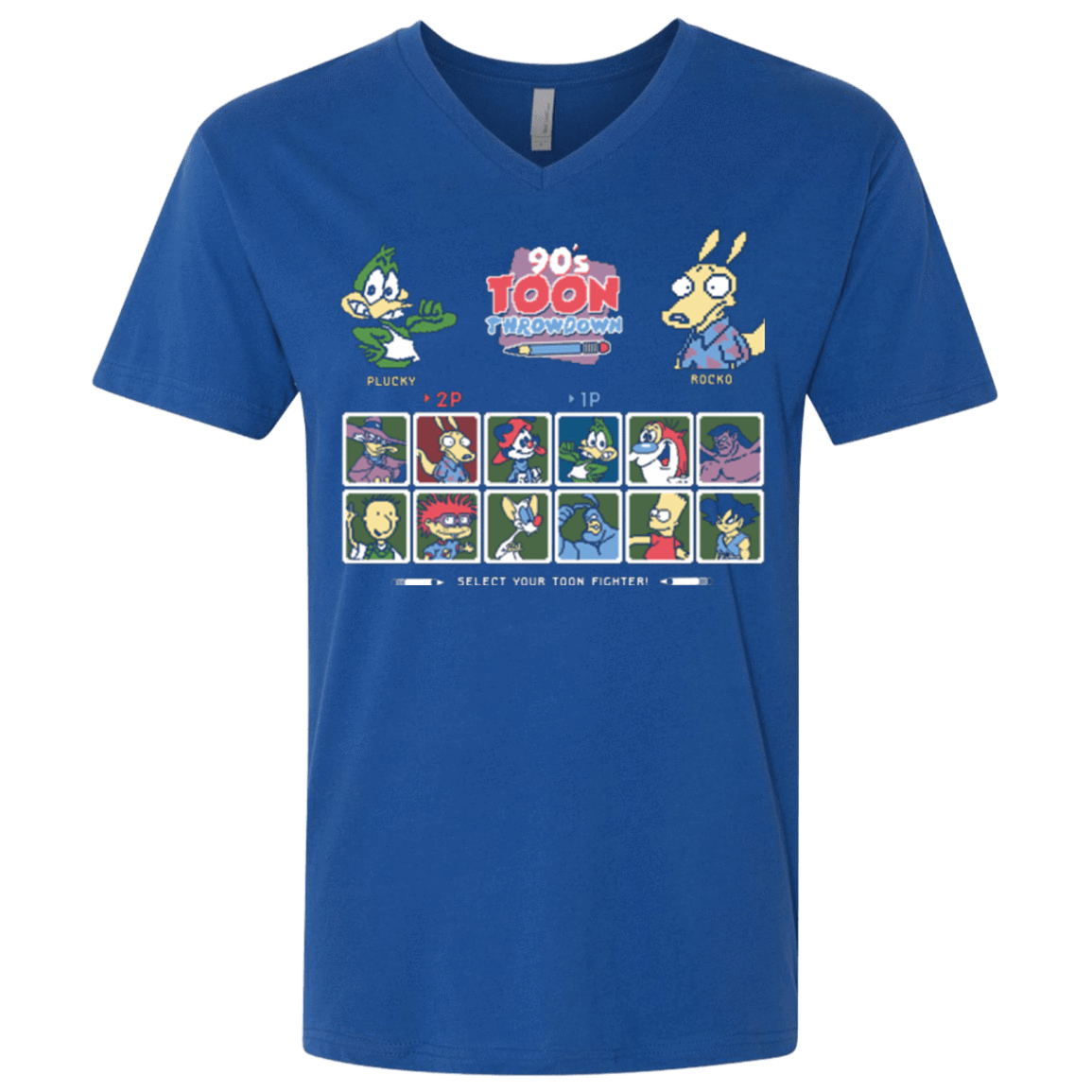 T-Shirts Royal / X-Small 90s Toon Throwdown Men's Premium V-Neck