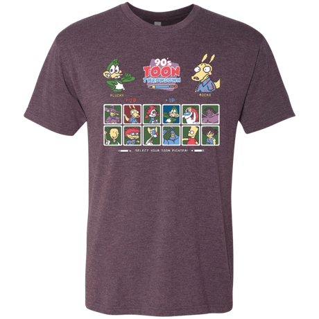 T-Shirts Vintage Purple / Small 90s Toon Throwdown Men's Triblend T-Shirt