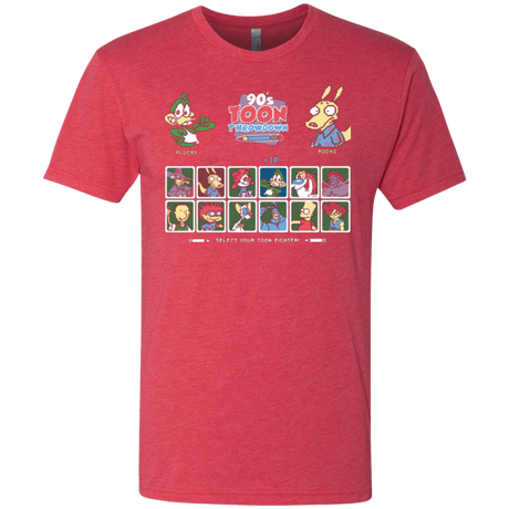T-Shirts Vintage Red / Small 90s Toon Throwdown Men's Triblend T-Shirt