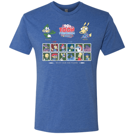 T-Shirts Vintage Royal / Small 90s Toon Throwdown Men's Triblend T-Shirt