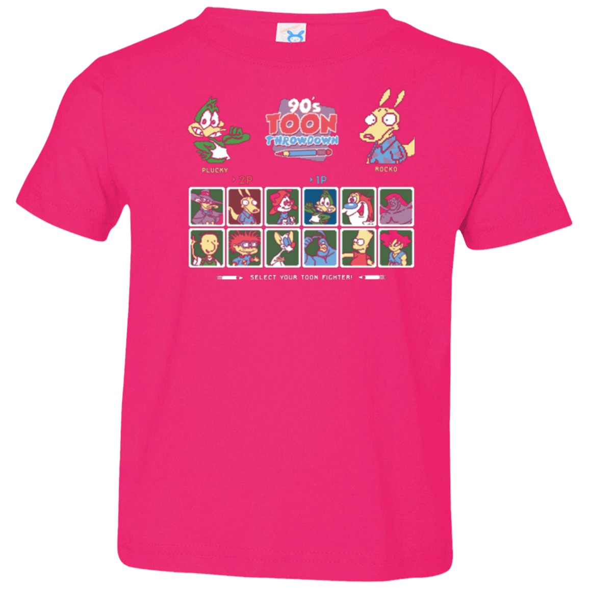 T-Shirts Hot Pink / 2T 90s Toon Throwdown Toddler Premium T-Shirt