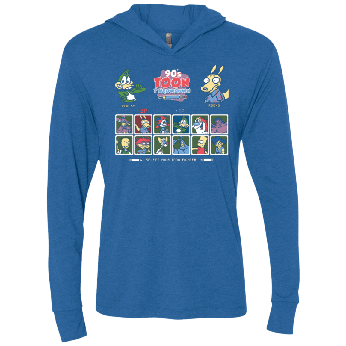 T-Shirts Vintage Royal / X-Small 90s Toon Throwdown Triblend Long Sleeve Hoodie Tee