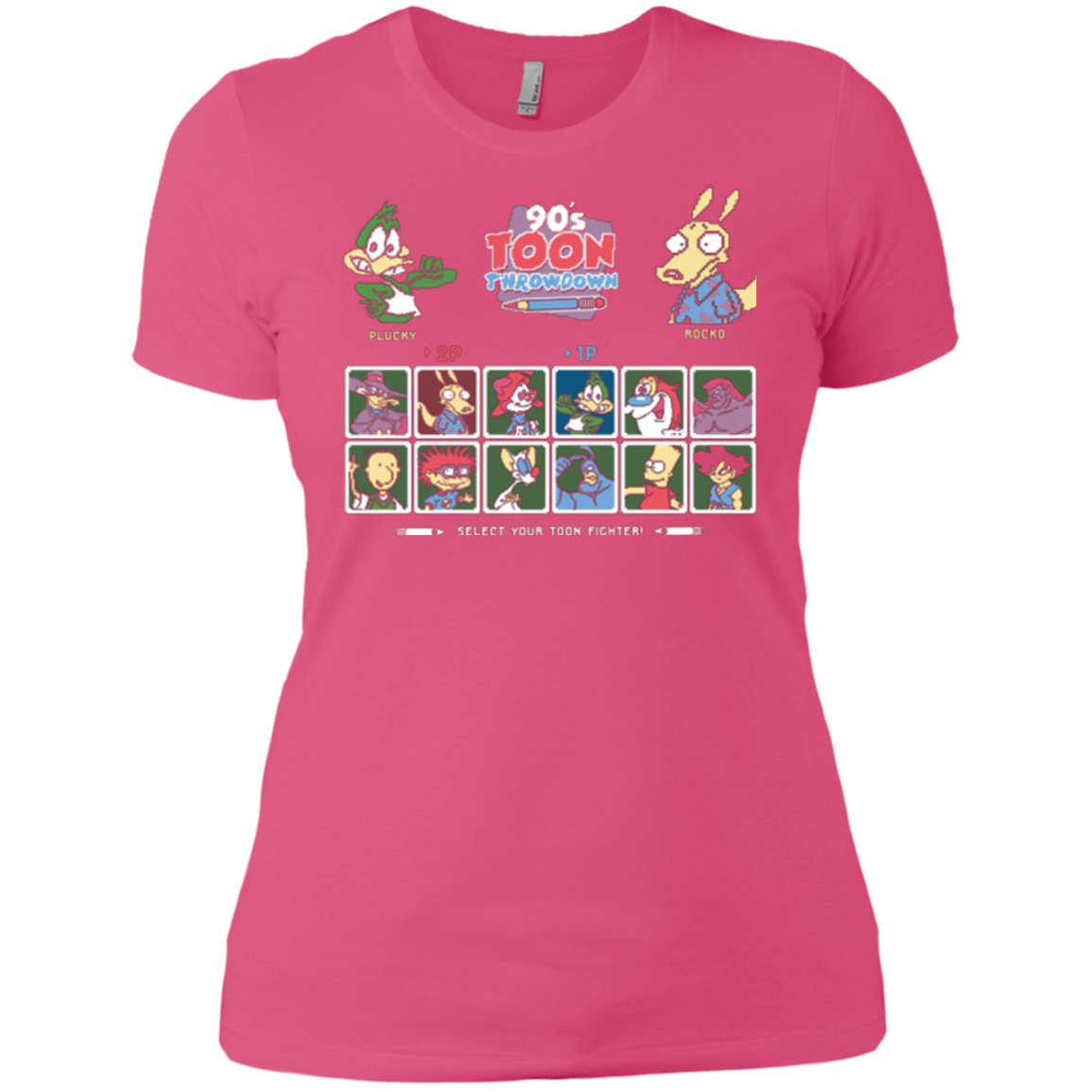 T-Shirts Hot Pink / X-Small 90s Toon Throwdown Women's Premium T-Shirt