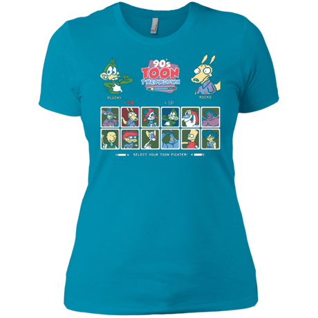 T-Shirts Turquoise / X-Small 90s Toon Throwdown Women's Premium T-Shirt