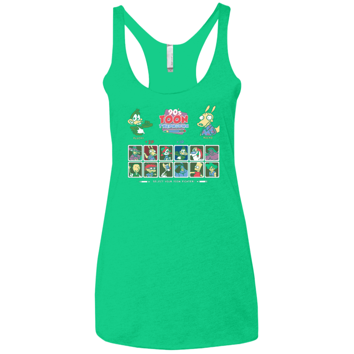 T-Shirts Envy / X-Small 90s Toon Throwdown Women's Triblend Racerback Tank