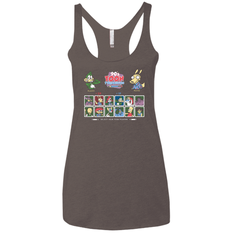 T-Shirts Macchiato / X-Small 90s Toon Throwdown Women's Triblend Racerback Tank