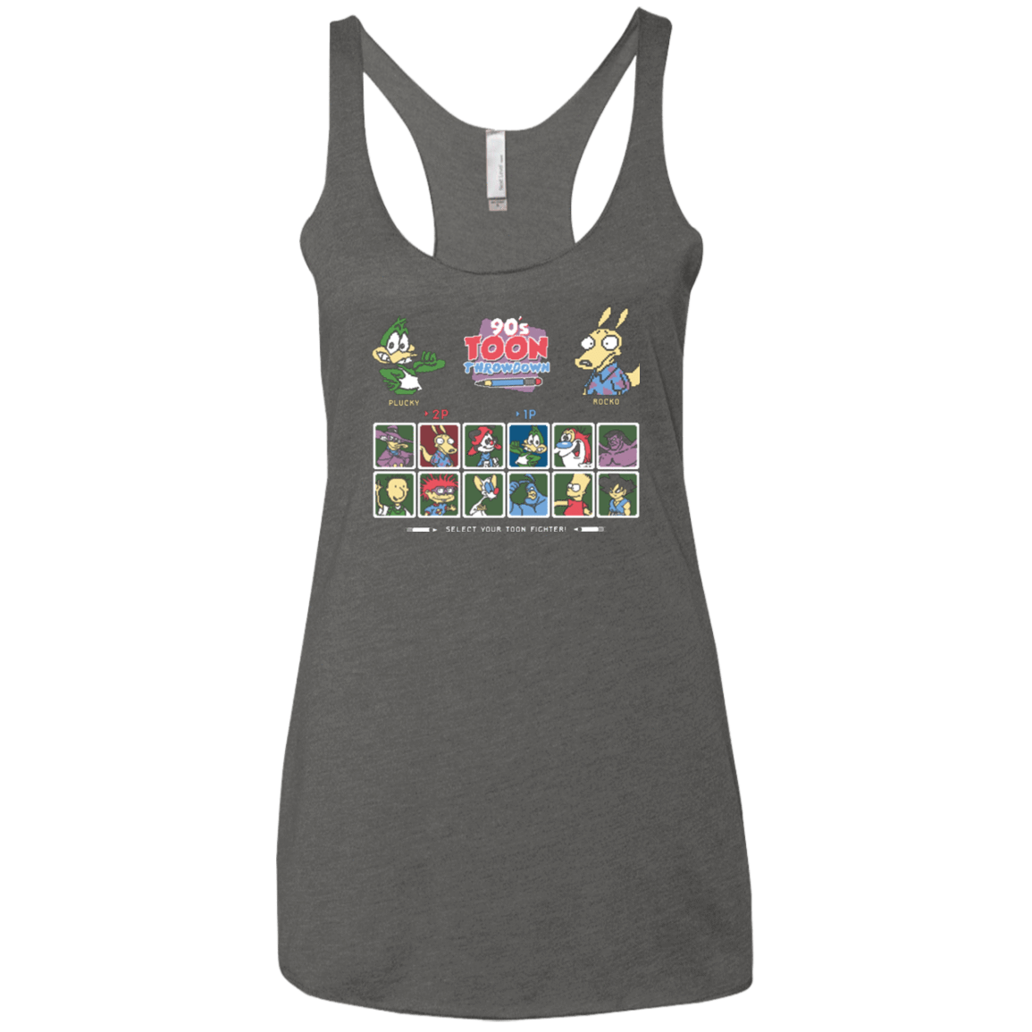 T-Shirts Premium Heather / X-Small 90s Toon Throwdown Women's Triblend Racerback Tank