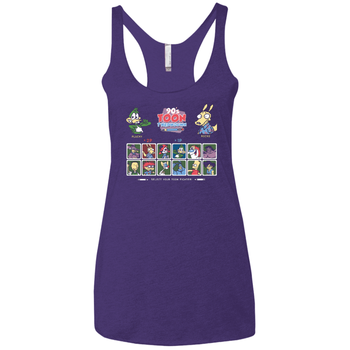 T-Shirts Purple / X-Small 90s Toon Throwdown Women's Triblend Racerback Tank