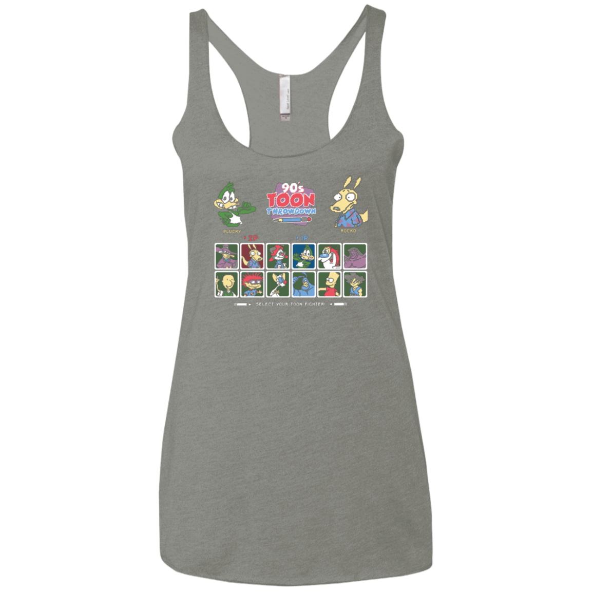 T-Shirts Venetian Grey / X-Small 90s Toon Throwdown Women's Triblend Racerback Tank