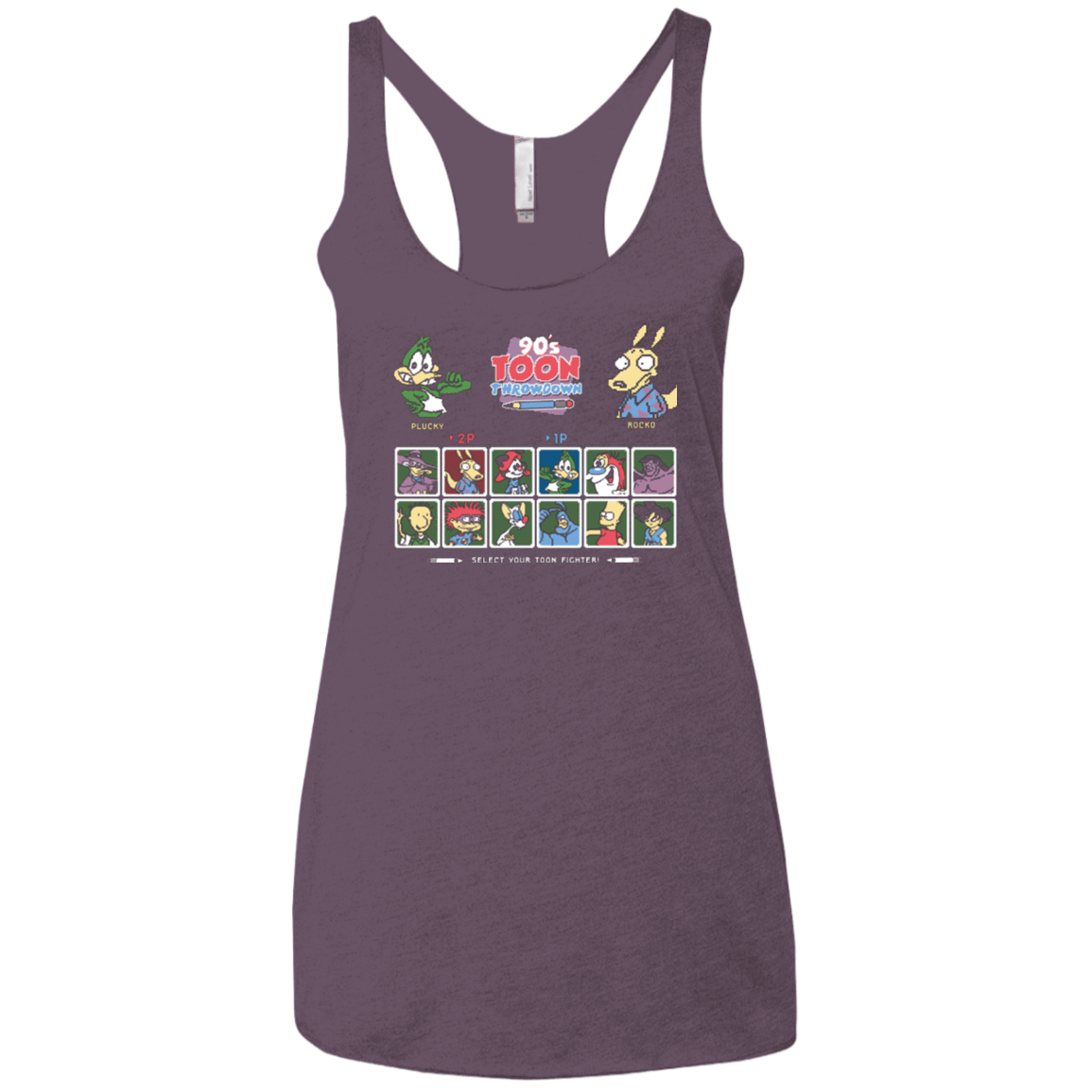 T-Shirts Vintage Purple / X-Small 90s Toon Throwdown Women's Triblend Racerback Tank