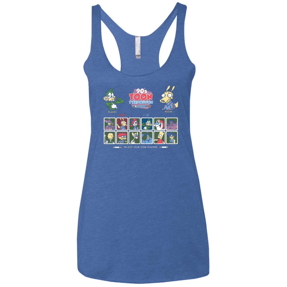 T-Shirts Vintage Royal / X-Small 90s Toon Throwdown Women's Triblend Racerback Tank