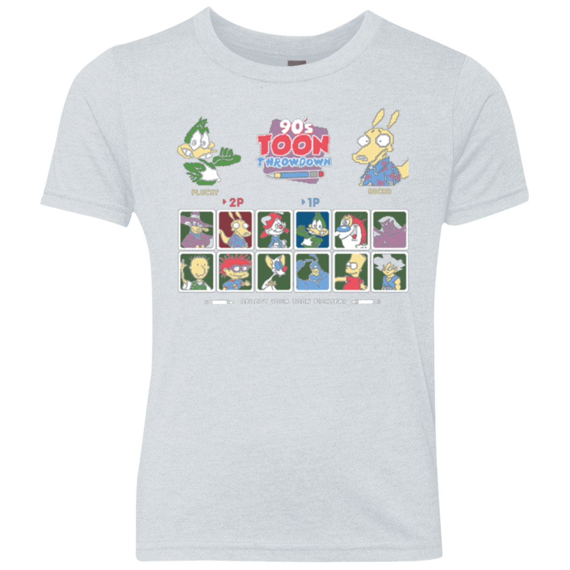 T-Shirts Heather White / YXS 90s Toon Throwdown Youth Triblend T-Shirt