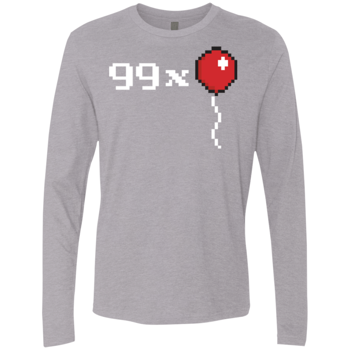 T-Shirts Heather Grey / Small 99x Balloon Men's Premium Long Sleeve