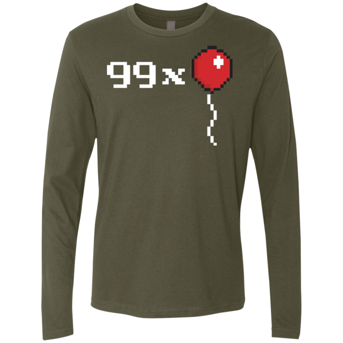 T-Shirts Military Green / Small 99x Balloon Men's Premium Long Sleeve