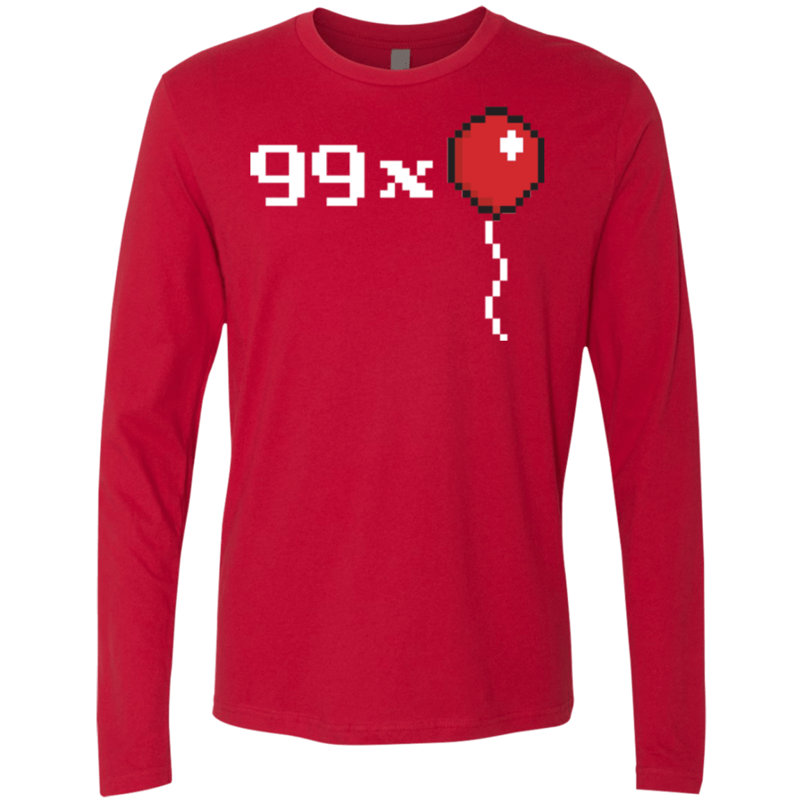 T-Shirts Red / Small 99x Balloon Men's Premium Long Sleeve