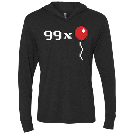 T-Shirts Vintage Black / X-Small 99x Balloon Triblend Long Sleeve Hoodie Tee