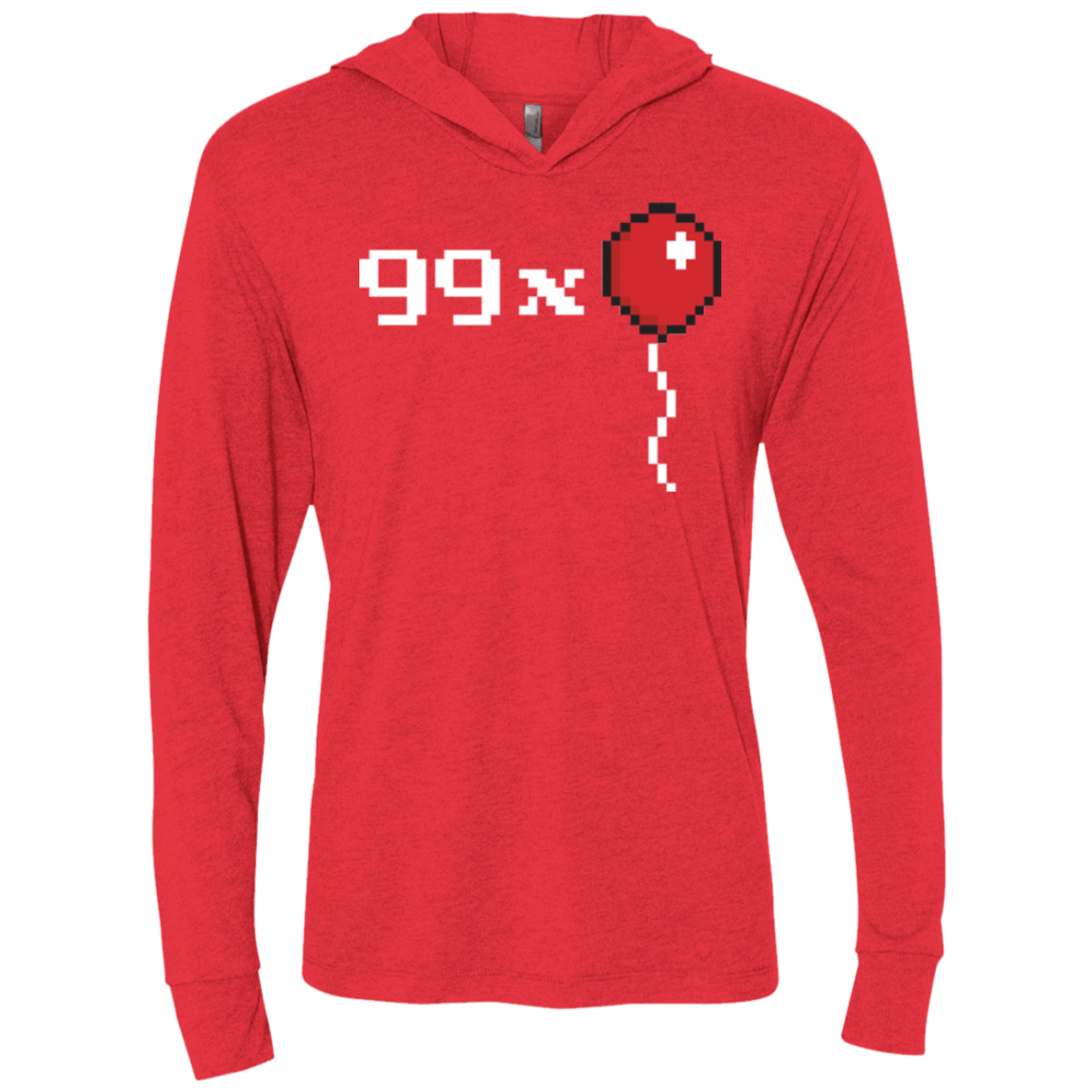 T-Shirts Vintage Red / X-Small 99x Balloon Triblend Long Sleeve Hoodie Tee