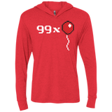T-Shirts Vintage Red / X-Small 99x Balloon Triblend Long Sleeve Hoodie Tee