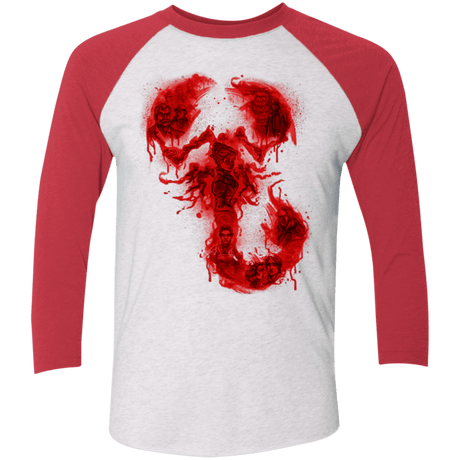 T-Shirts Heather White/Vintage Red / X-Small A Dreadful Symbol Triblend 3/4 Sleeve