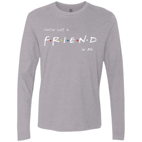 T-Shirts Heather Grey / Small A Friend In Me Men's Premium Long Sleeve