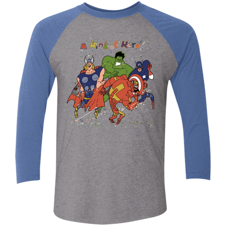 T-Shirts Premium Heather/Vintage Royal / X-Small A kind of heroes Men's Triblend 3/4 Sleeve