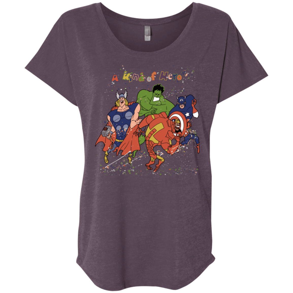 T-Shirts Vintage Purple / X-Small A kind of heroes Triblend Dolman Sleeve