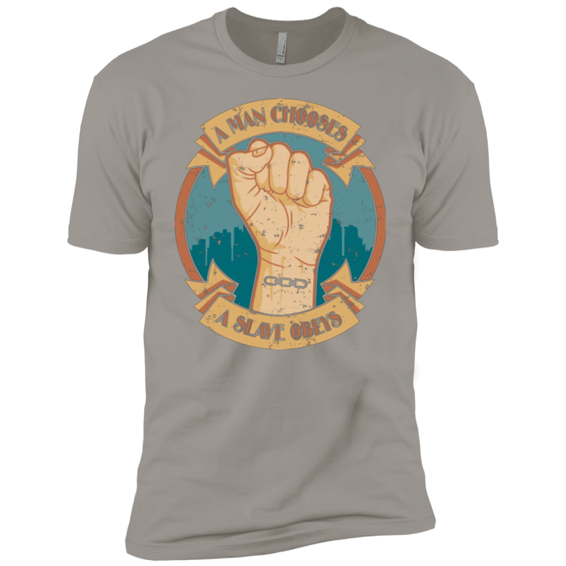 T-Shirts Light Grey / YXS A Man Chooses A Slave Obeys Boys Premium T-Shirt